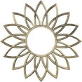 thumbnail image 1 of 18"OD x 6 1/4"ID x 1/2"P Daisy Architectural Grade PVC Pierced Ceiling Medallion, Antiqued Pale Gold, 1 of 6