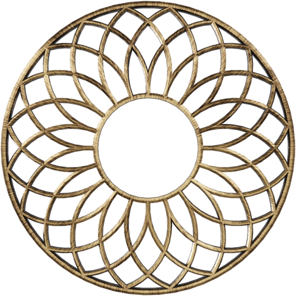 18" Antiqued Brass PVC Pierced Ceiling Medallion