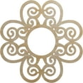 thumbnail image 1 of 18"OD x 6 1/8"ID x 1/4"T Cohen Wood Fretwork Pierced Ceiling Medallion, Birch, 1 of 3
