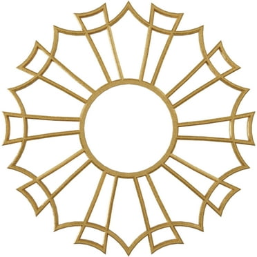 18"OD x 6 3/8"ID x 1/2"P Augustus Architectural Grade PVC Pierced Ceiling Medallion, Gold