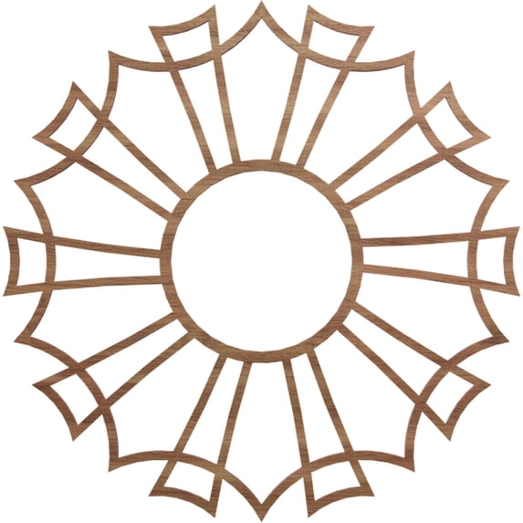 18"OD x 6 3/8"ID x 3/8"T Augustus Wood Fretwork Pierced Ceiling Medallion, Walnut