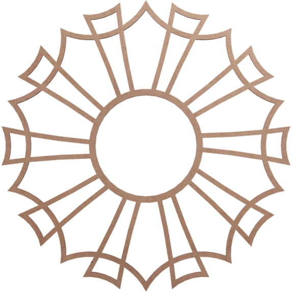 18"OD x 6 3/8"ID x 3/8"T Augustus Wood Fretwork Pierced Ceiling Medallion, Wood (Paint Grade)