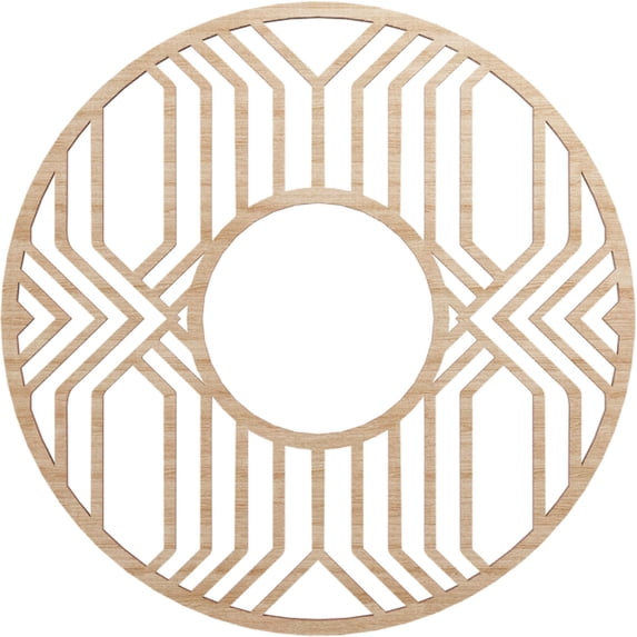 18"OD x 6 5/8"ID x 3/8"T Empire Wood Fretwork Pierced Ceiling Medallion, Alder