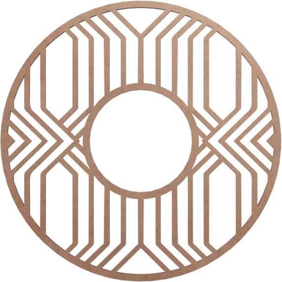 18"OD x 6 5/8"ID x 3/8"T Empire Wood Fretwork Pierced Ceiling Medallion, Wood (Paint Grade)