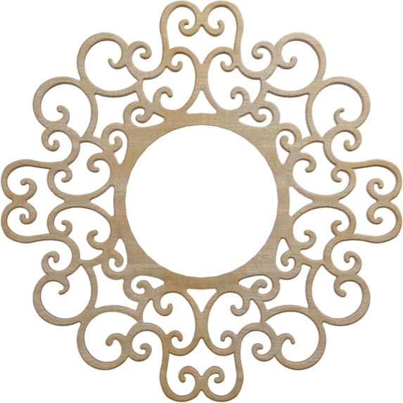 18"OD x 6 7/8"ID x 1/4"T Reims Wood Fretwork Pierced Ceiling Medallion, Hickory