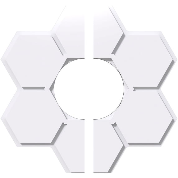 18"OD x 6"ID x 6 1/4"C x 1"P Daisy Architectural Grade PVC Contemporary Ceiling Medallion, Two Piece