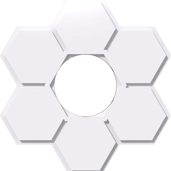 18"OD x 6"ID x 6 1/4"C x 1"P Daisy Architectural Grade PVC Contemporary Ceiling Medallion