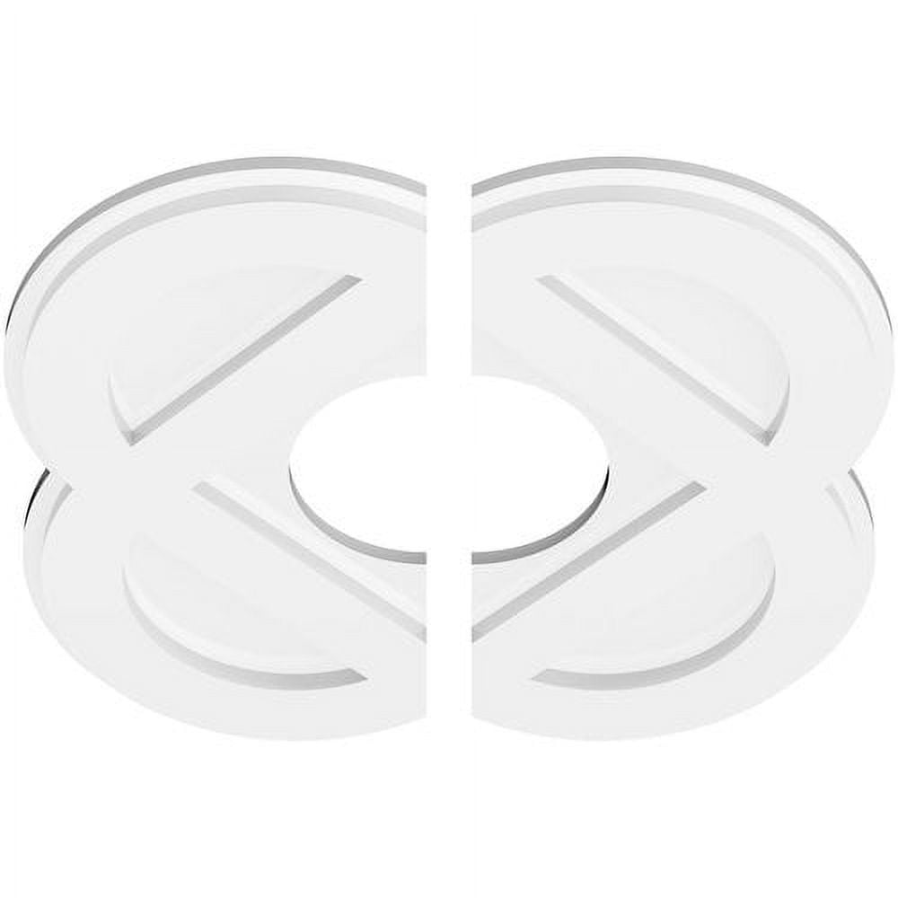 18" White PVC Contemporary Two Piece Ceiling Medallion