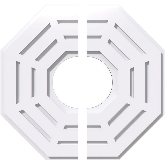 18"OD x 6"ID x 7"C x 1"P Westin Architectural Grade PVC Contemporary Ceiling Medallion, Two Piece