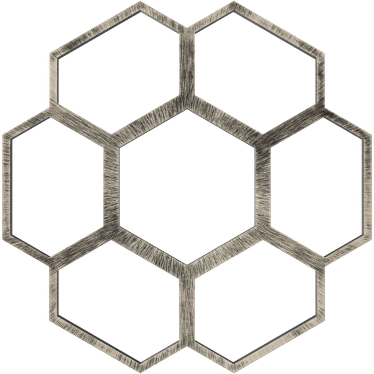 18"OD x 7 5/8"ID x 1/2"P Florin Architectural Grade PVC Pierced Ceiling Medallion, Antiqued Warm Silver
