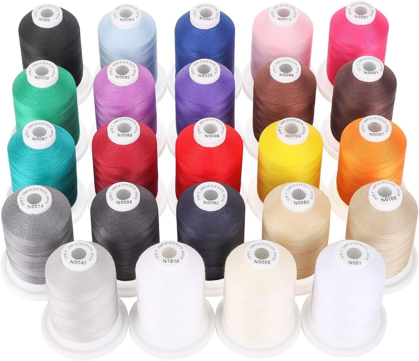 18 Options - Multi-Purpose 100% Mercerized Cotton Threads 50S/3 600M ...
