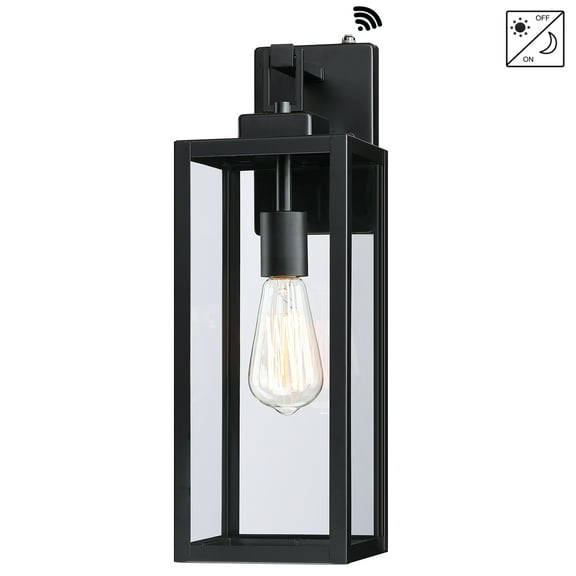 18" Outdoor Wall Light Dusk to Dawn Outdoor Lighting Porch Light Fixture with Clear Glass Shade