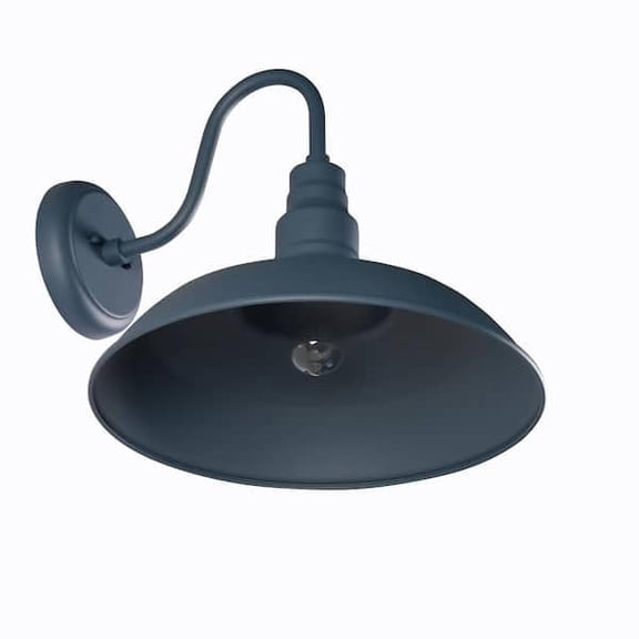 18" Outdoor Wall Sconce in Rustic Style with Dark Blue Finish, Downward Lighting, Compatible with Dimmable Incandescent and LED Bulbs