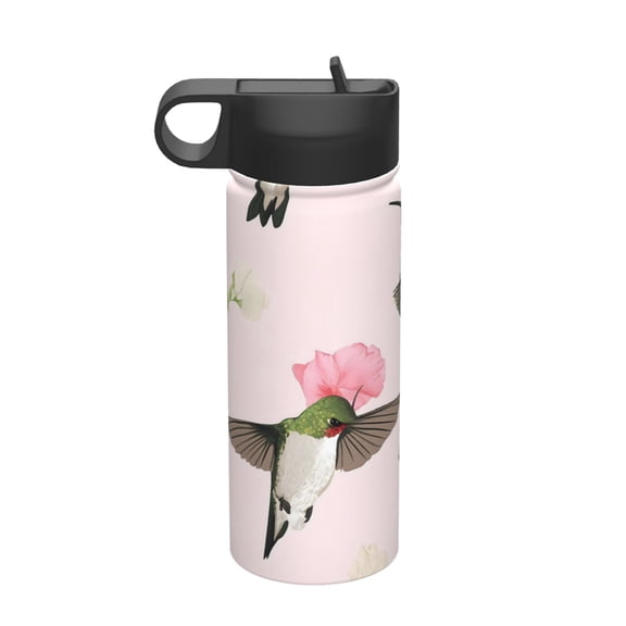 18 Oz Insulated Sports Bottle, Outdoor Sports Gym Handheld Portable Casual Stainless Steel Water Bottle, Straw With Lid Bird (7)