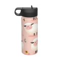 thumbnail image 1 of 18 Oz Insulated Sports Bottle, Outdoor Sports Gym Handheld Portable Casual Stainless Steel Water Bottle, Straw With Lid Cartoon Sheep, 1 of 9