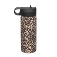 thumbnail image 1 of 18 Oz Insulated Sports Bottle, Outdoor Sports Gym Handheld Portable Casual Stainless Steel Water Bottle, Straw With Lid Leopard-5, 1 of 9