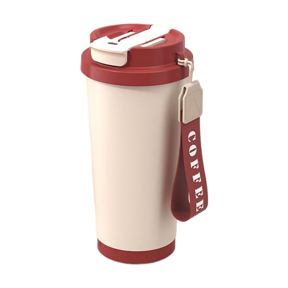 18 Oz New Vacuum Insulated Coffee Mug with Ceramic Liner, Stainless Steel Insulated Mug with Lid and Straw, Portable Coffee Travel Mug for Car, Camping