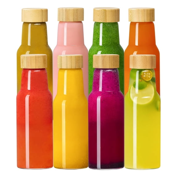 18 Oz Reusable Glass Drinking Jars 8 Pack For Juicing, Tea And Beverage Storage
