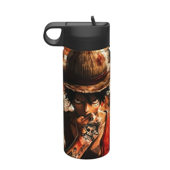 18 Oz Sports Bottle Vacuum Insulated, One Piece Luffy Stainless Steel Double wall for Sports Gym Travel