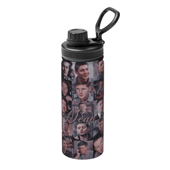 18 Oz Sports Insulated Water Bottle Dean Winchester Jensen Ackles Stainless Steel Kettle Leak Proof for Sports Gym Travel