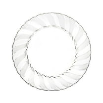 (18 PACK) EcoQuality 6" inch Round Clear Plastic Plates with Flared Rim - Disposable China Like Party Plates, Heavy Duty Salad Plates, Dinner Plate, Dessert, Wedding, Serveware