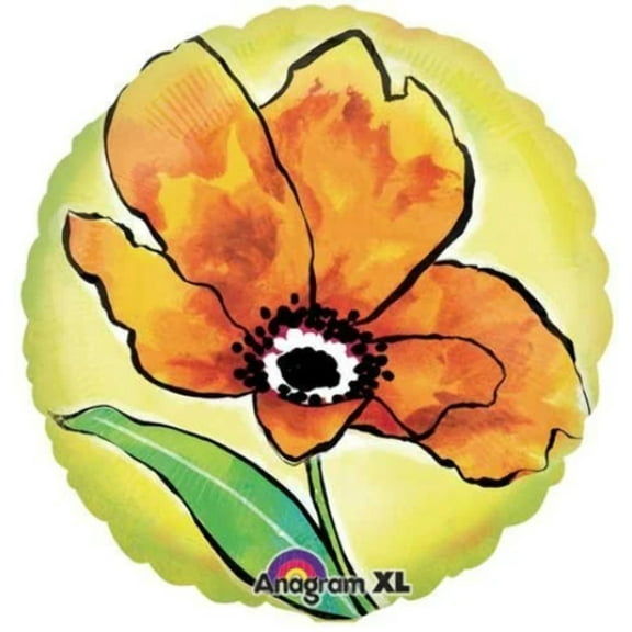 18" PAINTED ORANGE ROSE Balloon  Party Supplies Decorations Foil Mylar Balloon