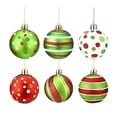 thumbnail image 1 of 18 PC Glittering Hanging Ornaments Balls Set for Tree Decorations Shatterproof Christmas Ball Ornament 2.36" Red Green White Plastic Christmas Baubles, 1 of 9