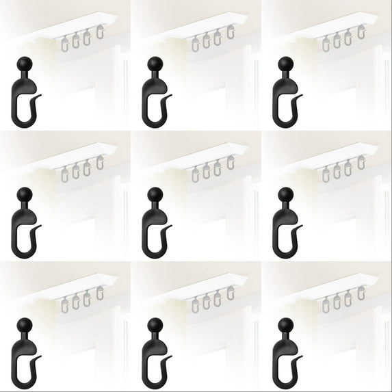 18 PC Gazebo Hooks for Curtains and Mosquito Netting, Smooth Gliding Rustproof Curtain Track Hooks, Multipurpose Outdoor Accessories for Gazebo Canopy Screens Sheer Drapes and Privacy Netting