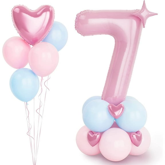 18 PCS 40 inch Number Balloon 7th Birthday Party Balloons Set Birthday Party Decoration supplies
