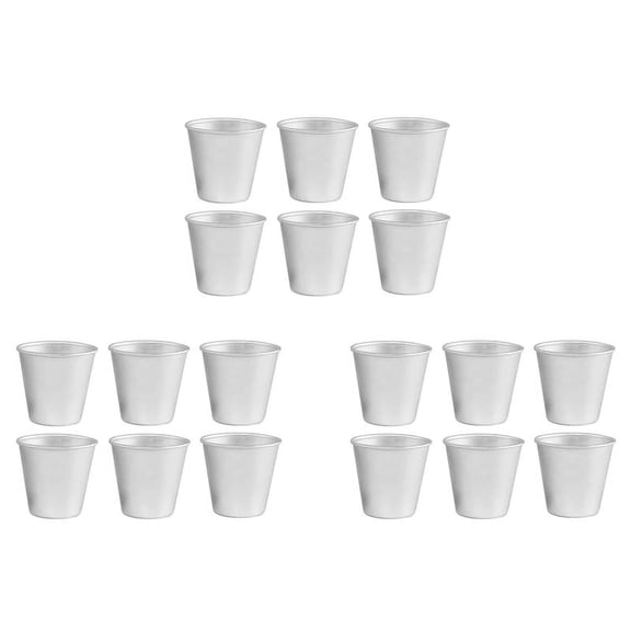 18 PCS Aluminium Dariol Mould Baking Cup Dariole Pudding Dessert Creme Moulds Round Egg Tart Mould Bakeware Cup