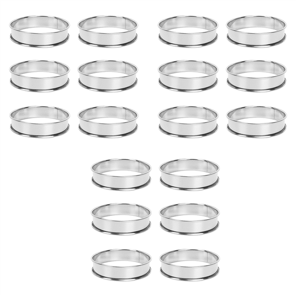 18 PCS Cooking Round Cake Ring Mold, Stainless Steel Muffin Tart Rings, Molds Double Rolled Crumpet Circular Pastry