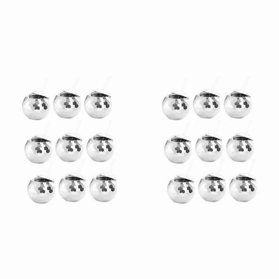 18 PCS Disco Ball Cups, 20 OZ Cups with Straws and Lid, Reusable Flash Tumbler Cocktail Cup for Partys Bar