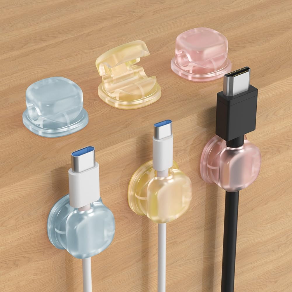 18 PCS Magnetic Cord Organizer, Easy Secure Adhesive Cable Management, Magnetic Cable Organizer Desktop Management Clips Self Adhesive Cord Holder Secure Wire Keeper USB Charging Cable