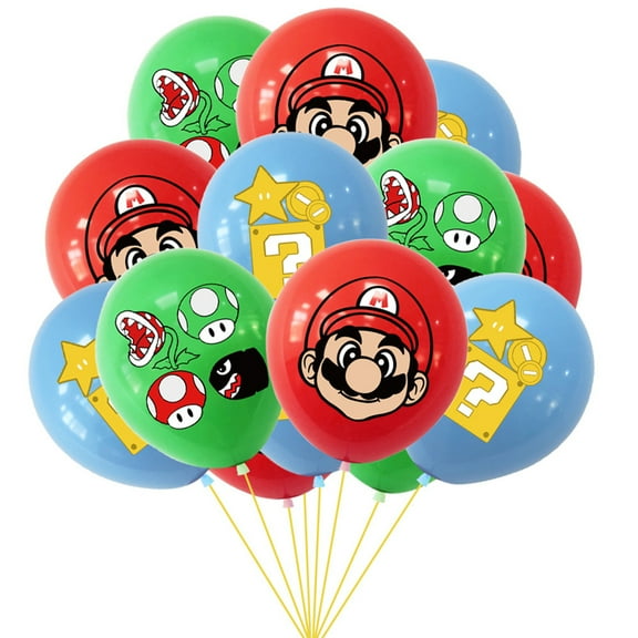 18 PCS Game Balloon 12 inch Game theme Latex Birthday Party Balloon Superhero Balloon Mari Balloon Happy Birthday Balloon
