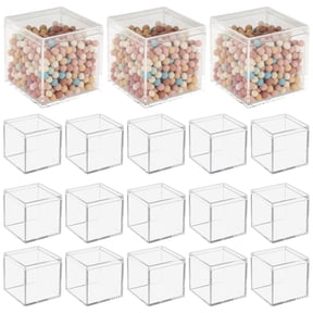 Clear Acrylic Box Plastic Square Cube Plastic Square Container 18 Pack Small Acrylic Box with Lid, 2.2x2.2x2.2Inch Storage Boxes Organizer Containers for Candy Pill and Tiny Jewelry
