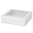 thumbnail image 1 of 18 PK, White Gourmet Rigid Window Box, X-Large 7.75 x 7.75 x 2" For Candy, Cookies Or Gourmet Food, 1 of 1