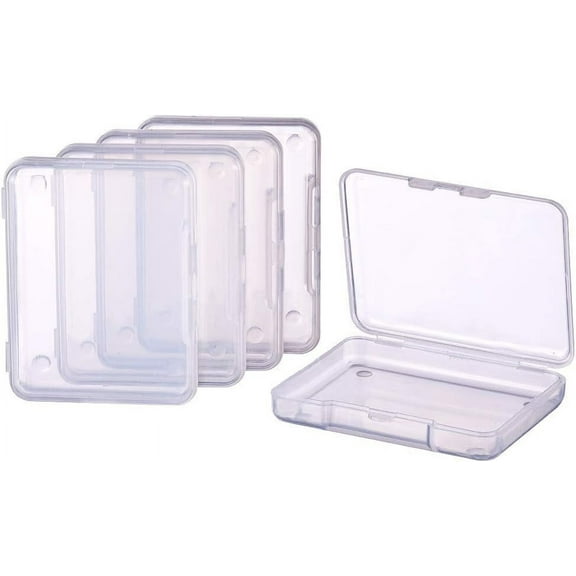 18 Pack 2.63x2x0.47 Inches Rectangle Clear Plastic Bead Storage Containers Box Drawer Organizers with lid for Items Earplugs Pills Tiny Bead Jewelry Findings for DIY
