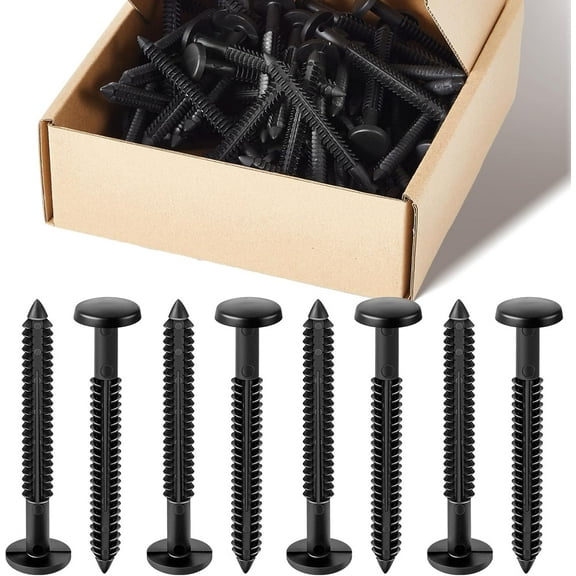 18 Pack 3 Inch Vinyl Shutter Fastener Window Panel Peg Lok Pins Screws Spikes Anchor Replacement Black