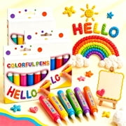18 Pack 3D Puffy Paint Pens, Magic Art Pens, Colourful Puffy Pens for DIY Graffiti, Fabric Painting, Craft Activities & Birthday Gifts 6 Assorted Bright Colors