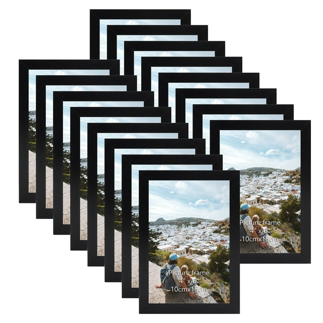 18 Pack 4x6 Picture Frame Set, Black 4 by 6 photo Frames for Wall