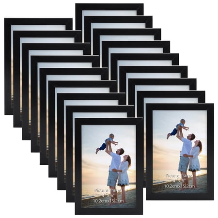 18 Pack 4x6 Picture Frames, Black 4 by 6 Photo Frame for Wall Mount or Tabletop Display