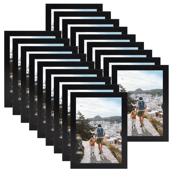 18 Pack 5x7 Picture Frame, Multi Black 5 by 7 photo Frames Set for Wall Mounting and Tabletop, Gift for Father 's Day