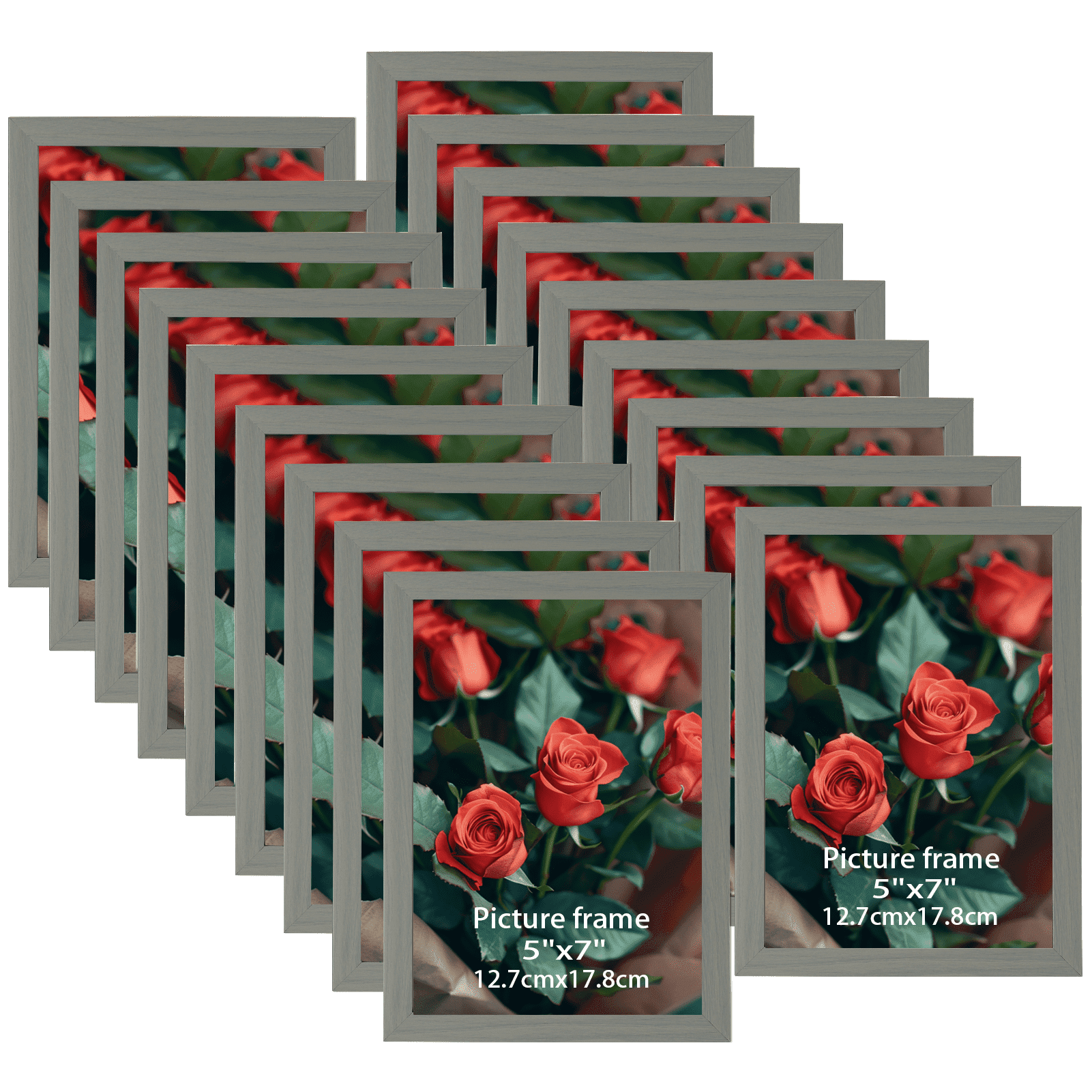 18 Pack 5x7 Picture Frames, Gray