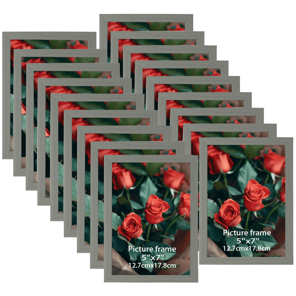 18 Pack 5x7 Picture Frames, Gray