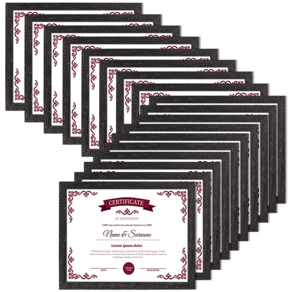 18-Pack 8.5x11 Black Document & Diploma Frames