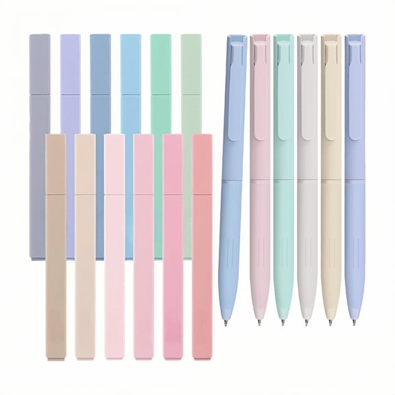 18-Pack Bible Highlighters & Fineliner Pens Set: 12 Pastel + 6 Multicolor Fineliners, Quick-Dry, Bible Journaling Supplies Study & Office Supplies