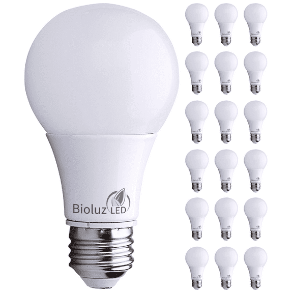 18 Pack Bioluz LED A19 40 Watt LED Light Bulbs Non Dimmable