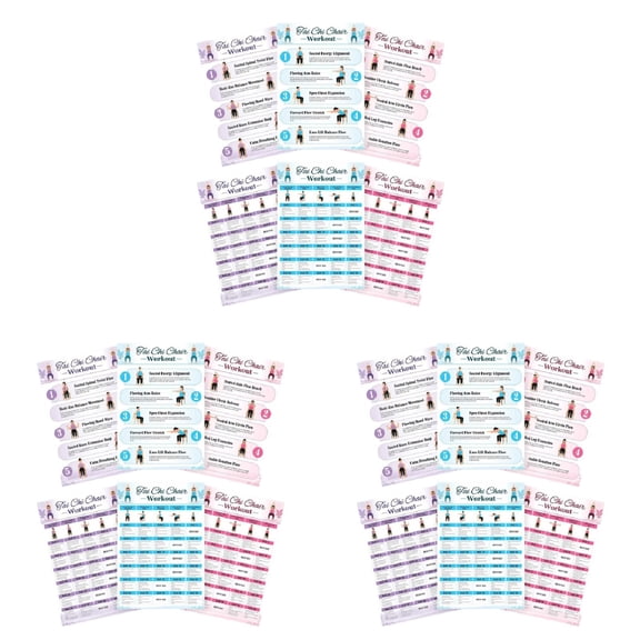 18 Pack Chair Tai Chi Workout Posters for Seniors, 6 Exercise Charts with 30-Day Seated Workout Routine, Printable Chair Exercise Guide for Balance, Mobility, Flexibility, Joint Health, Home Rehab