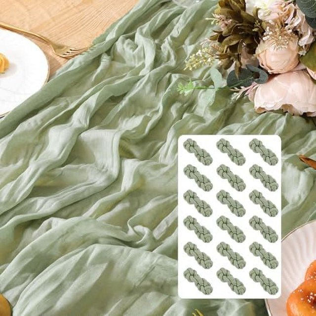 18 Pack Cheesecloth Table Runner 10ft Gauze Table Runner 35x120 Inch