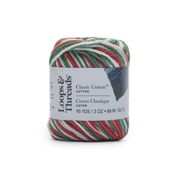 Loops & Threads Classic Cotton Patterned Yarn, 18 Pack